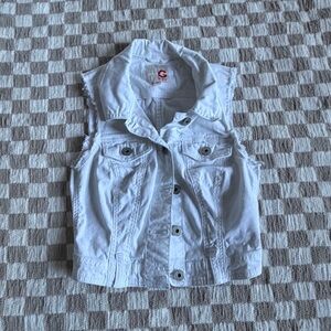 G by Guess White Denim Vest